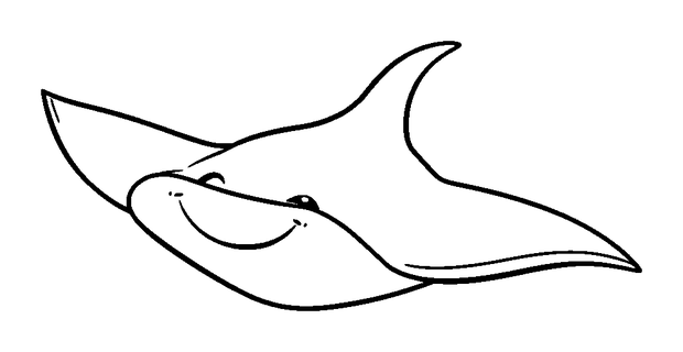 Manta Ray colouring page — free printable for kids
