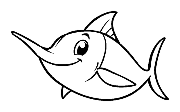 Marlin colouring page — free printable for kids