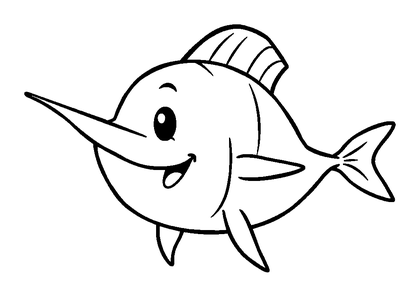 Marlin Colouring Page (Toddler, Bold & Easy)