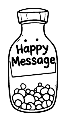 Message In A Bottle Colouring Page (Kids, Bold & Easy)