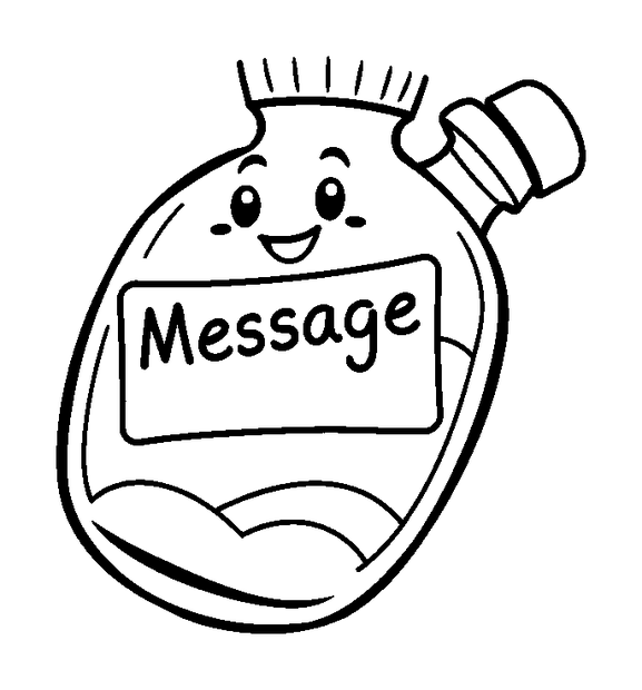 Message In A Bottle colouring page — free printable for toddlers