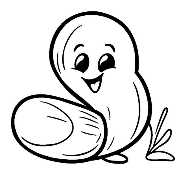 Mussel colouring page — free printable for toddlers