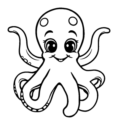 Octopus Colouring Page (Kids, Bold & Easy)