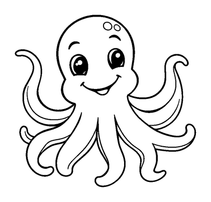 Octopus Colouring Page (Kids, Standard)