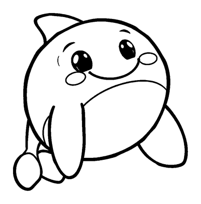 Orca Colouring Page (Toddler, Bold & Easy)