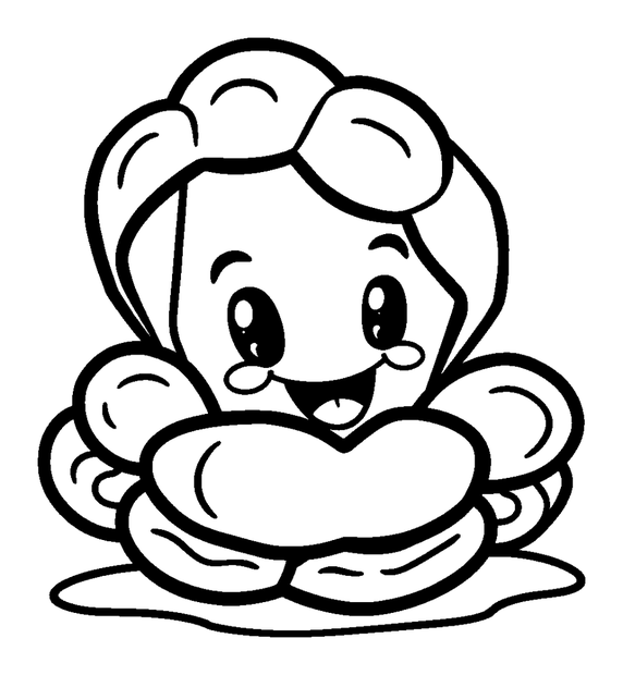 Oyster colouring page — free printable for kids