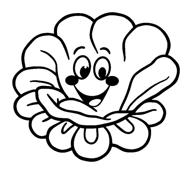 Oyster colouring page — free printable for toddlers
