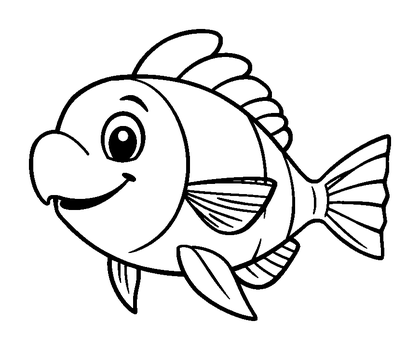 Parrotfish Colouring Page (Toddler, Bold & Easy)