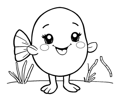 Periwinkle Colouring Page (Toddler, Bold & Easy)