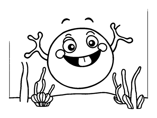 Plankton colouring page — free printable for toddlers