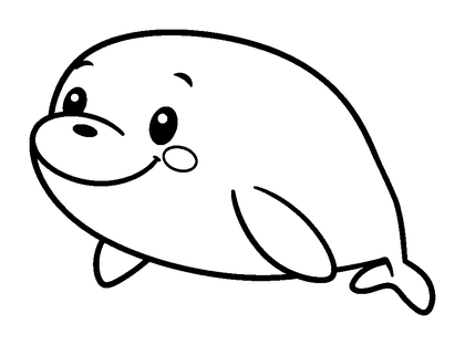 Porpoise Colouring Page (Kids, Bold & Easy)