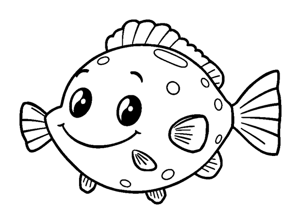 Pufferfish colouring page — free printable for toddlers
