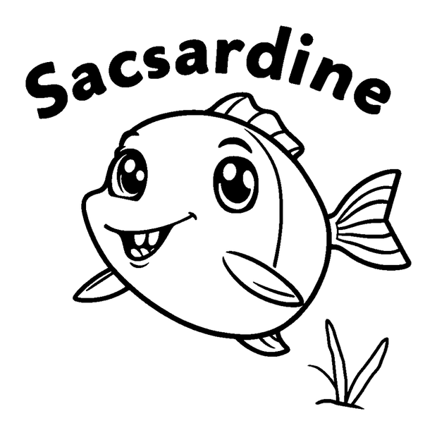 Sardine colouring page — free printable for kids