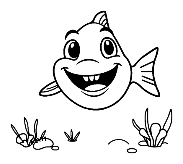 Sardine colouring page — free printable for toddlers