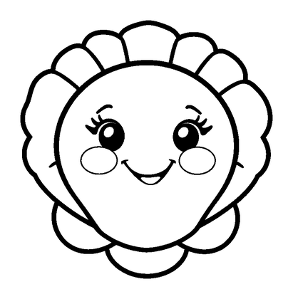 Scallop Colouring Page (Kids, Standard)