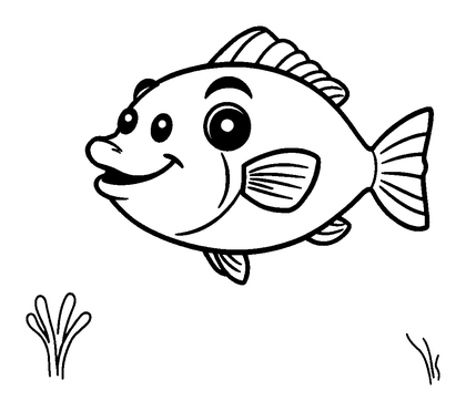 Sea Bass Colouring Page (Kids, Standard)