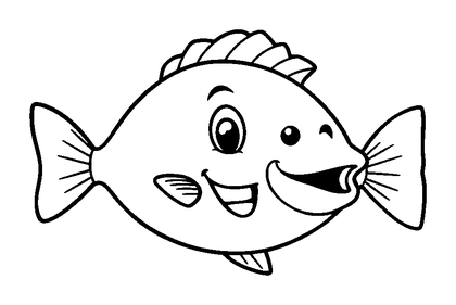 Sea Bass Colouring Page (Toddler, Bold & Easy)