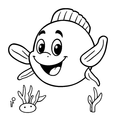 Sea Fan Colouring Page (Kids, Bold & Easy)