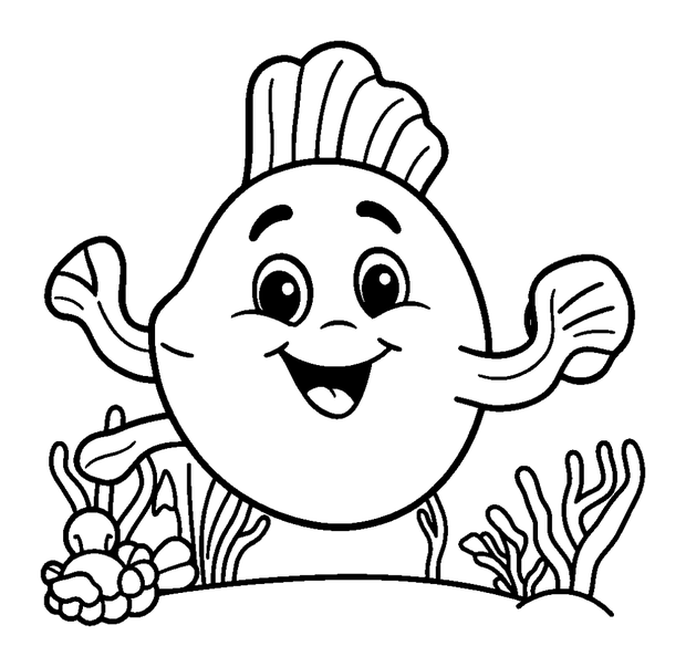 Sea Fan colouring page — free printable for kids