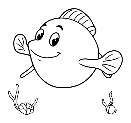 Sea Fan Colouring Page (Toddler, Bold & Easy)