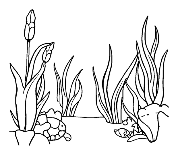 Sea Grass Forest colouring page — free printable for kids