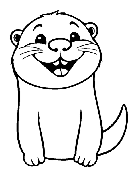 Sea Otter colouring page — free printable for kids