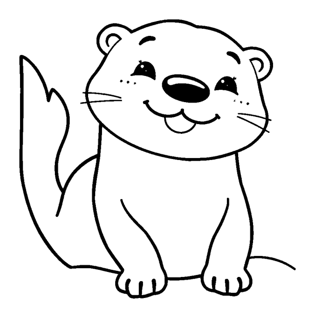 Sea Otter colouring page — free printable for kids