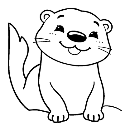 Sea Otter Colouring Page (Kids, Standard)