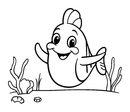 Sea Pen Colouring Page (Toddler, Bold & Easy)