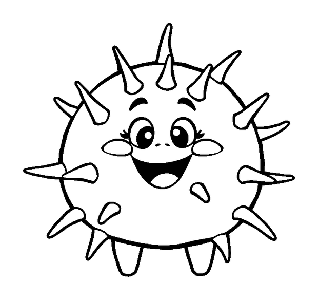 Sea Urchin Spiky colouring page — free printable for kids