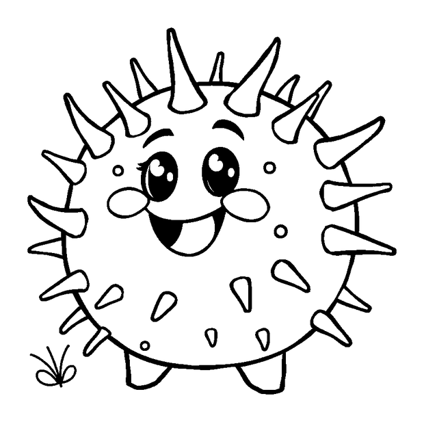 Sea Urchin Spiky colouring page — free printable for kids