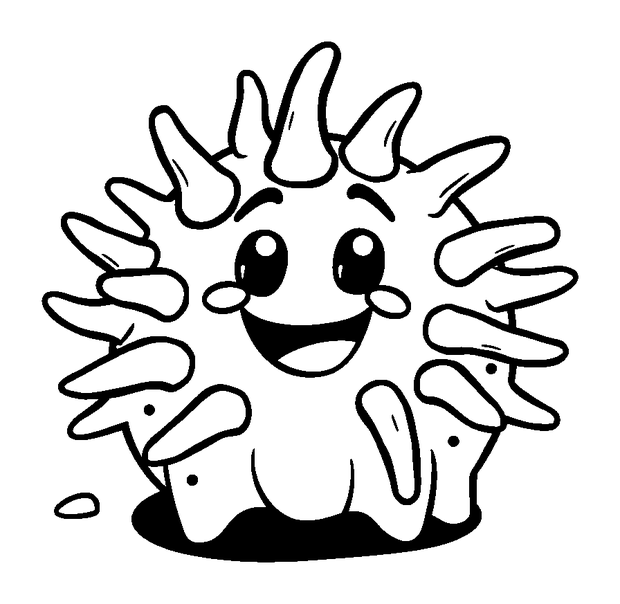 Sea Urchin colouring page — free printable for kids