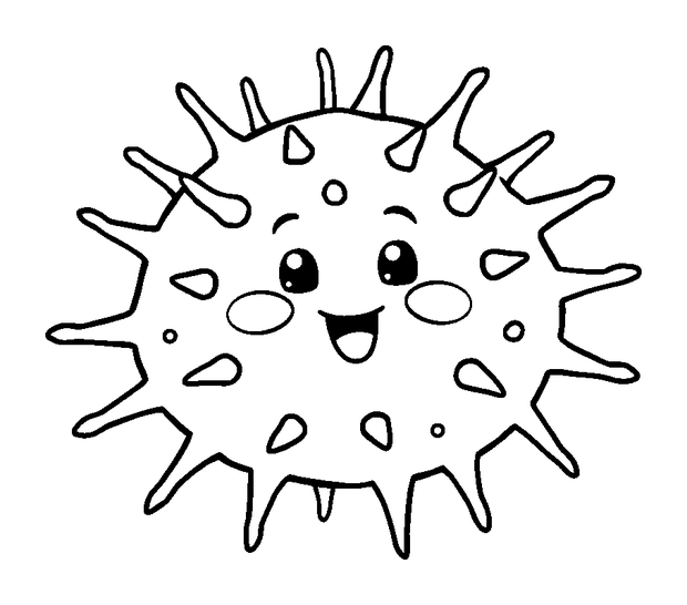 Sea Urchin colouring page — free printable for toddlers