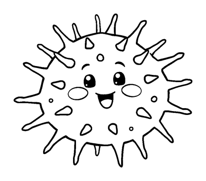Sea Urchin Colouring Page (Toddler, Bold & Easy)