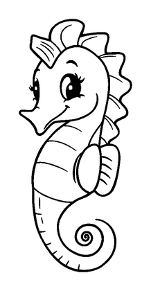 Seahorse Colouring Page (Kids, Bold & Easy)