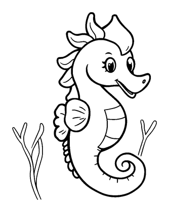 Seahorse Colouring Page (Kids, Standard)