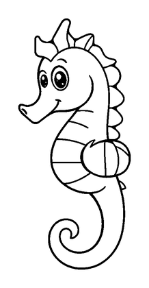 Seahorse Colouring Page (Toddler, Bold & Easy)