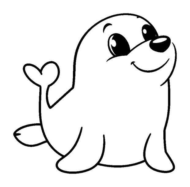 Seal colouring page — free printable for kids