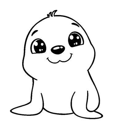 Seal Colouring Page (Kids, Standard)