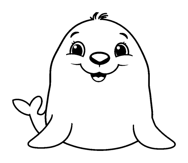 Seal colouring page — free printable for toddlers