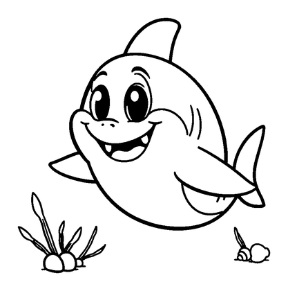 Shark Colouring Page (Kids, Standard)