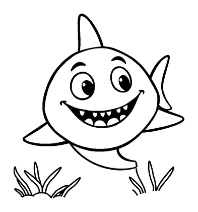 Shark Colouring Page (Toddler, Bold & Easy)