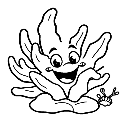 Staghorn Coral Colouring Page (Kids, Bold & Easy)