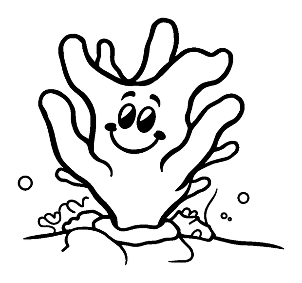 Staghorn Coral colouring page — free printable for toddlers