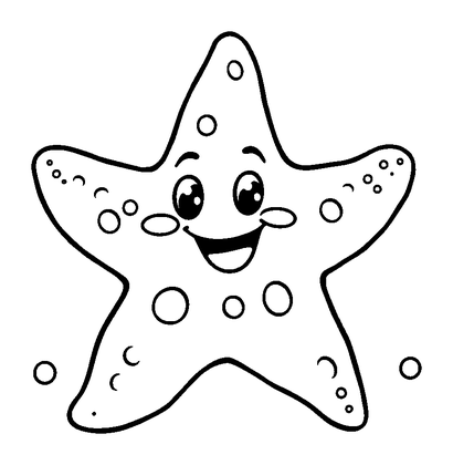 Starfish Colouring Page (Kids, Bold & Easy)