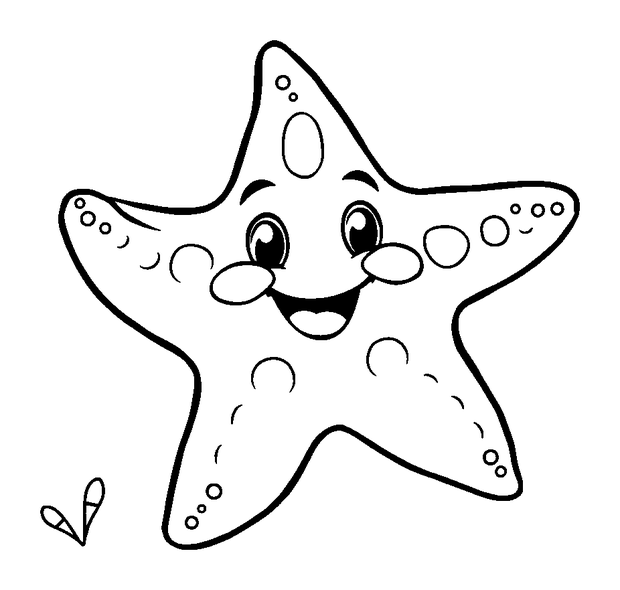Starfish colouring page — free printable for kids