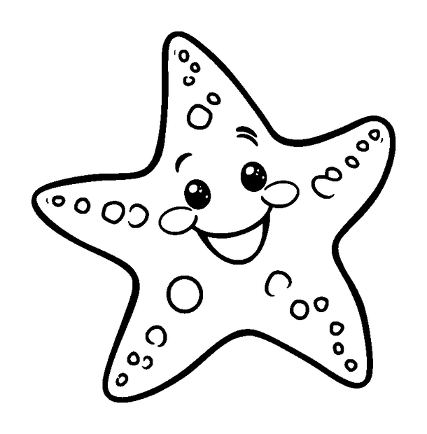 Starfish colouring page — free printable for toddlers