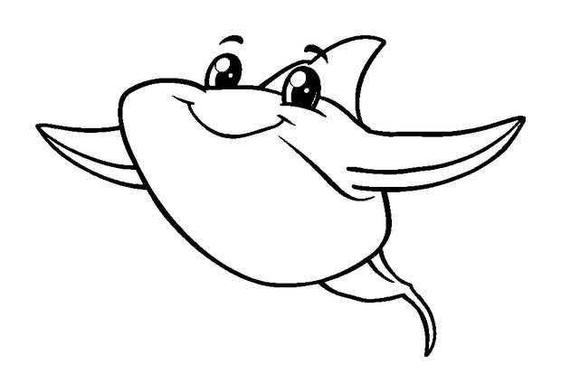 Stingray colouring page — free printable for kids