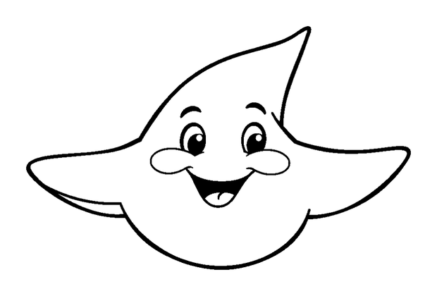 Stingray colouring page — free printable for kids