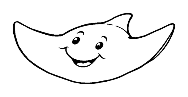 Stingray colouring page — free printable for toddlers